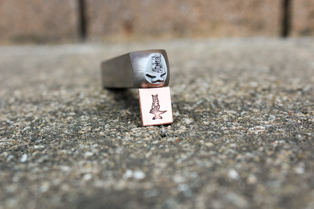 Anvil Cat Jewelry Stamp custom made by Buckeye Engraving